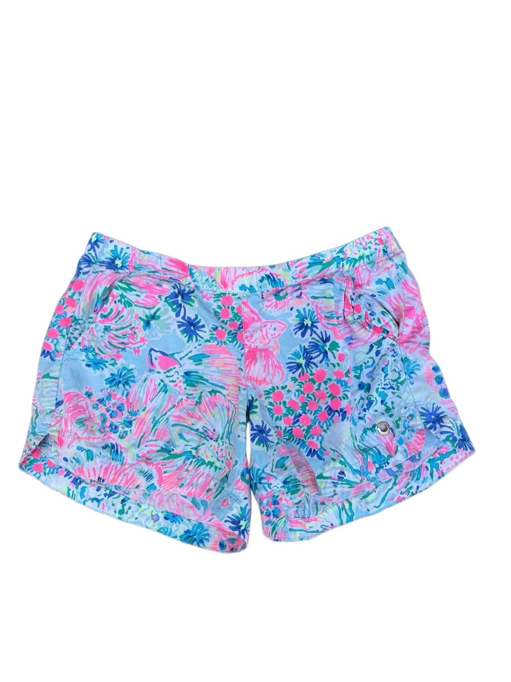 Lilly Pulitzer Women's Multi Color Fish Print Shorts Size Small